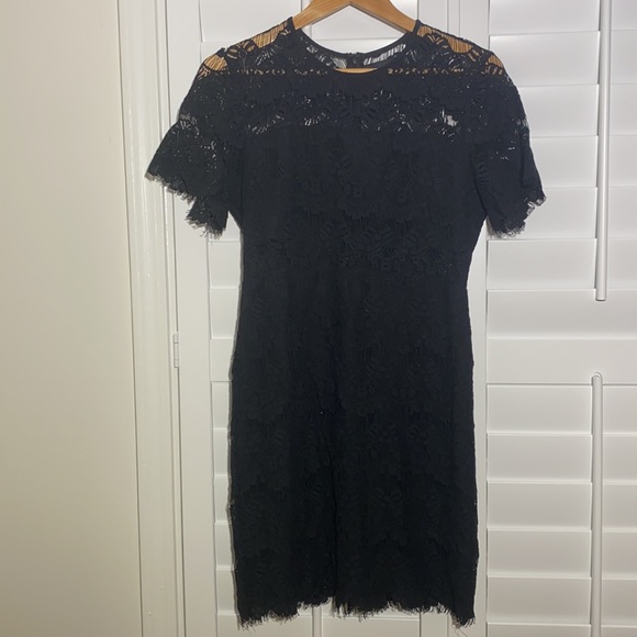 Minkpink Womens Black Lace Peek-A-Boo Waist Semi-Lined Dress Size Small - Picture 2 of 6